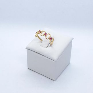 "Ruby rail" 14 karátos arany gyűrű